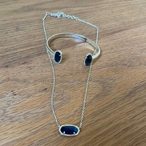 Kendra Scott navy bracelet and necklace set